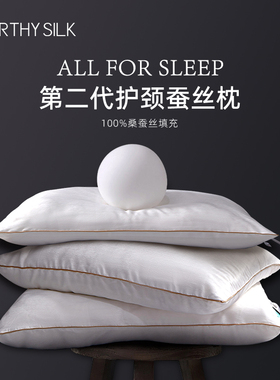 WORTHY SILK/华氏蚕人100%蚕丝枕芯单人软枕助眠护颈椎成人枕头芯
