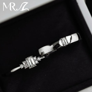 Z先生原创925银培育钻情侣对戒男女简约结婚定制戒指