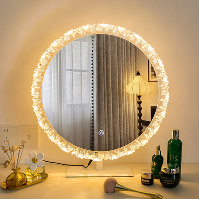 台式桌面化妆镜水晶氛围灯梳妆镜