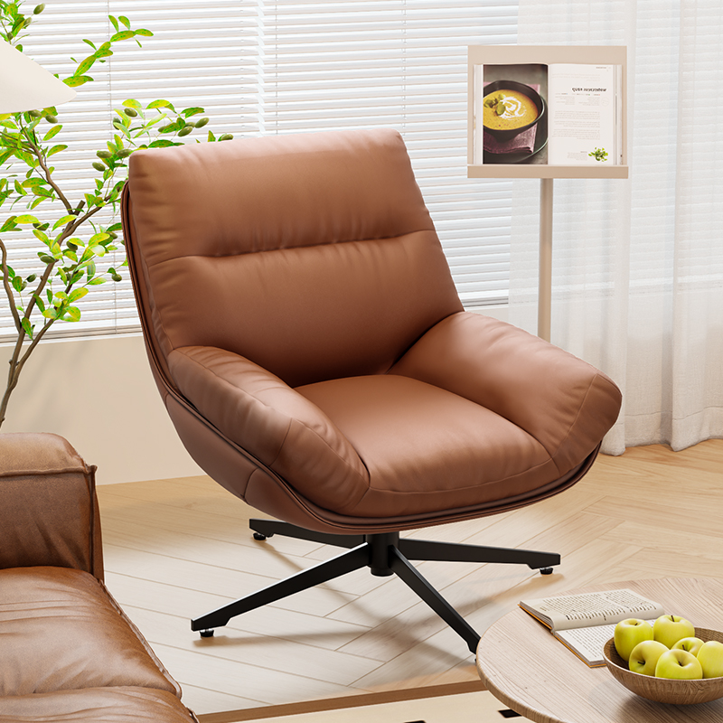 现代简约单人沙发椅可旋转休闲懒人椅小户型客厅阅读椅劳轮斯转椅