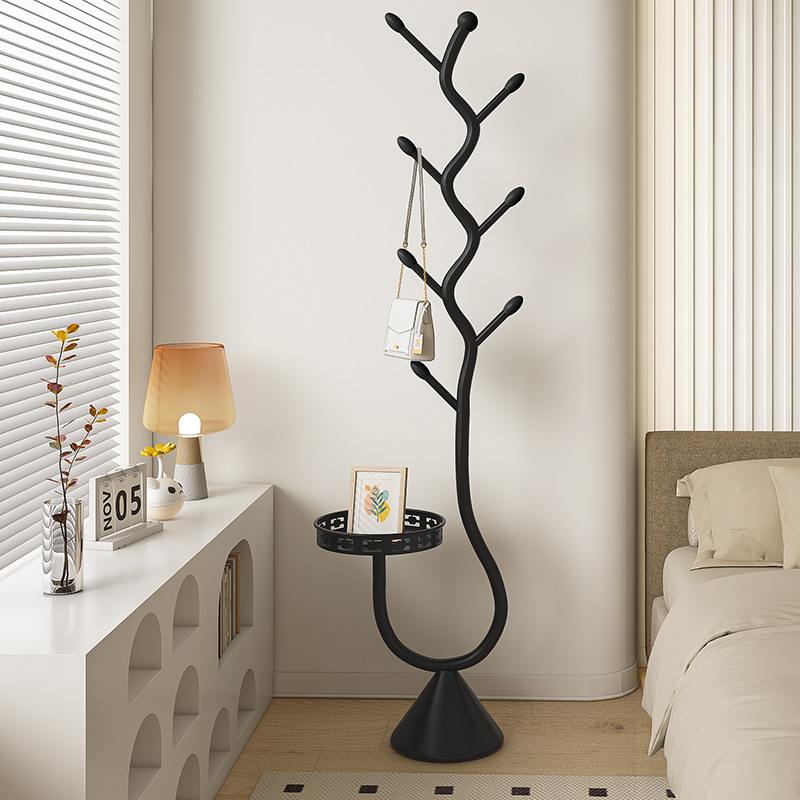 家用卧室衣帽架落地挂衣架立式挂衣杆挂包置物储物架入户转角门后