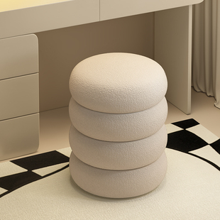 奶油风化妆凳梳妆台凳子女生卧室化妆椅子简约美甲专用圆凳高级感