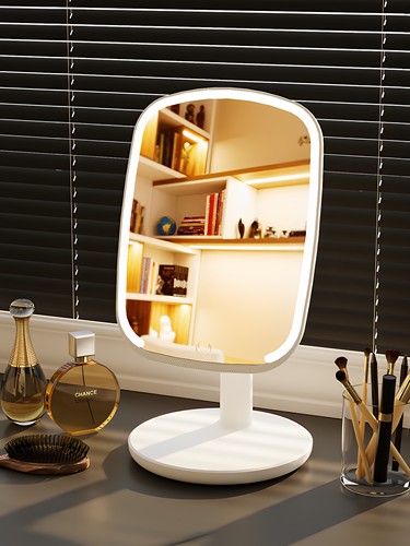 LED化妆镜带灯便携随身ins风学生宿舍台式桌面折叠新款轻奢大镜子