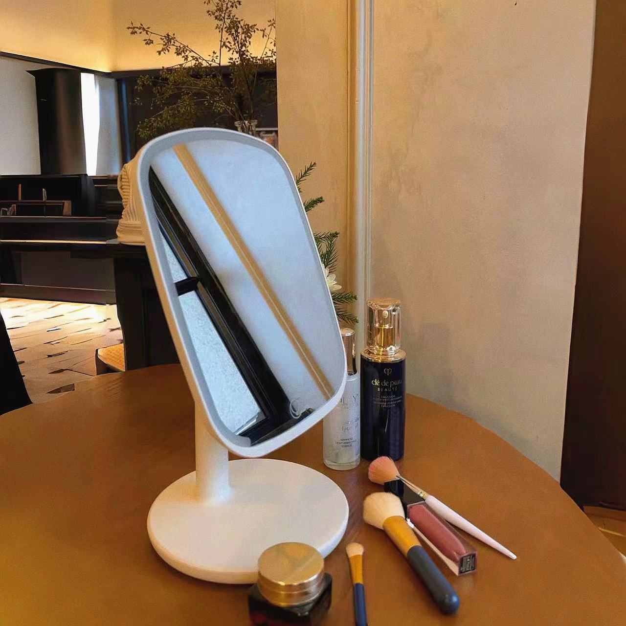 led化妆镜带灯台式女补光小镜子ins风宿舍桌面便携小型家用梳妆镜