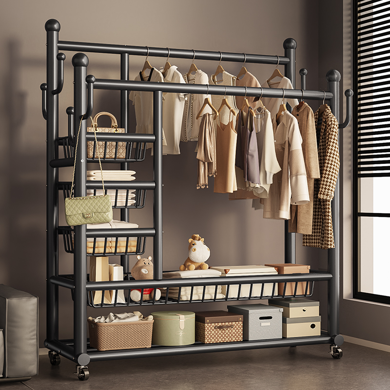 置物衣帽架简易收纳架立式晾衣架