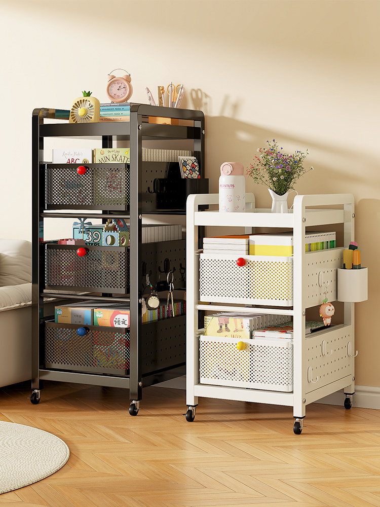 碳钢书包置物架小推车可移动家用书本收纳架桌下多层放文具储物架