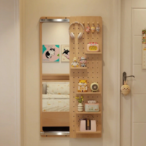 隐形穿衣镜推拉玄关衣帽全身镜子