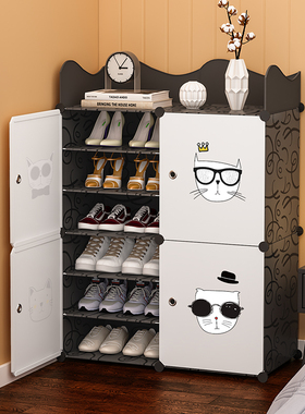 鞋架子简易家用门口置物架防尘鞋柜宿舍鞋收纳神器带柜门2025新款