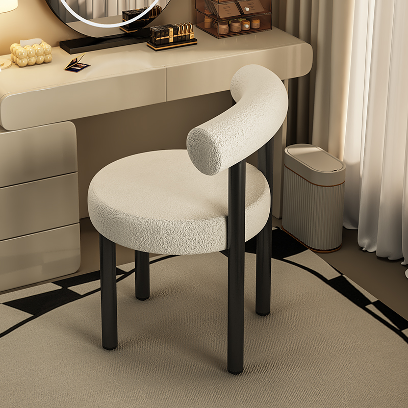 化妆凳家用女生卧室轻奢高级感梳妆台凳子网红高颜值美甲靠背椅子
