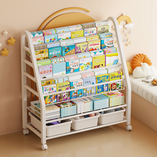 儿童书架玩具收纳架一体宝宝绘本架落地书柜置物架多层书本储物架