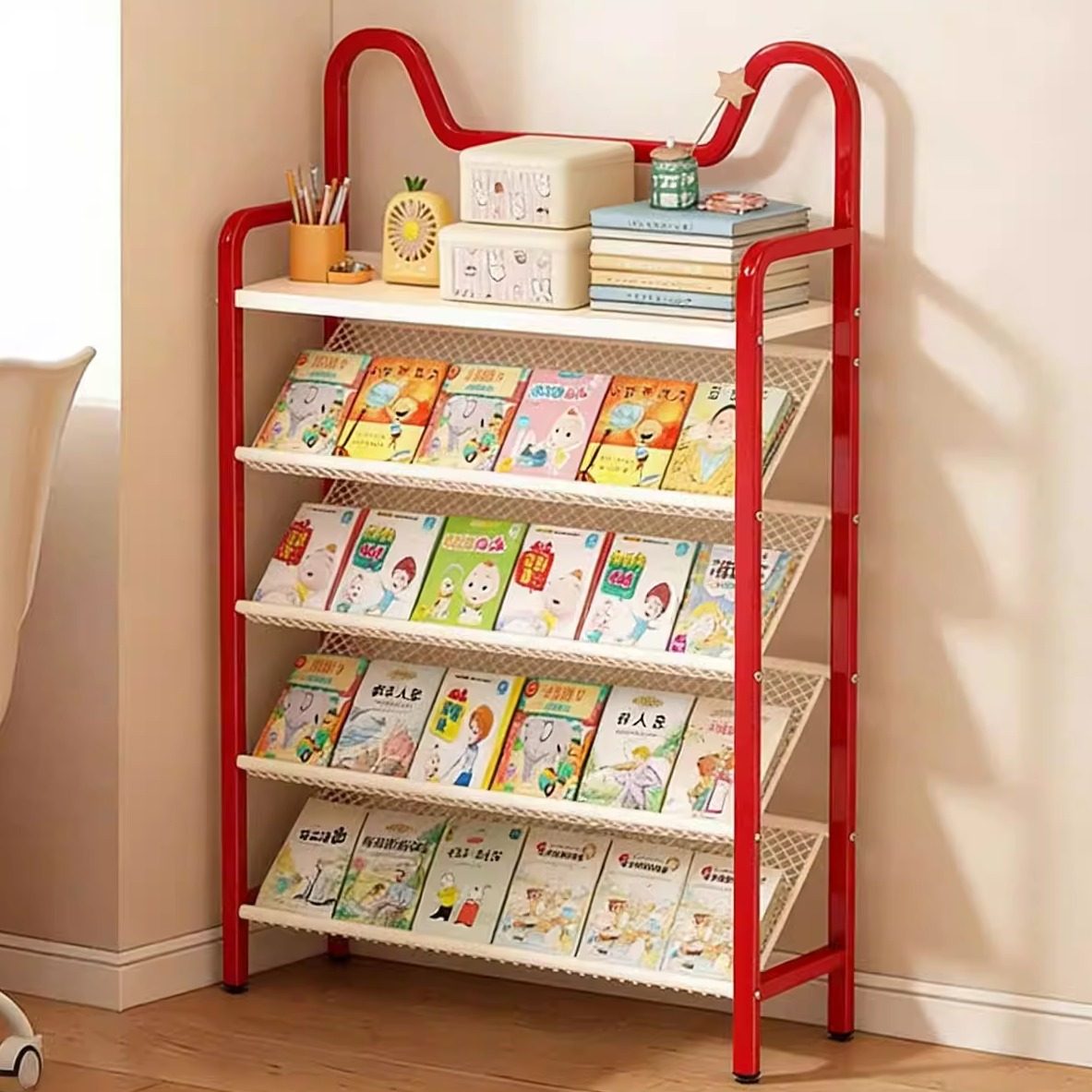 儿童书架家用绘本架阅读区移动玩具收纳架简易宝宝书柜置物架落地,住宅家具,书架,淘宝优惠券,粉丝福利购,淘宝优惠卷