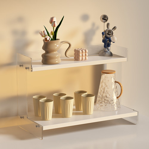 水杯架桌面杯子收纳置物架家用双层高级感轻奢马克杯茶杯茶具架子 - 封面