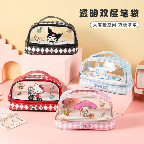 可爱双层大容量笔袋女孩小学生高颜值文具铅笔盒学生