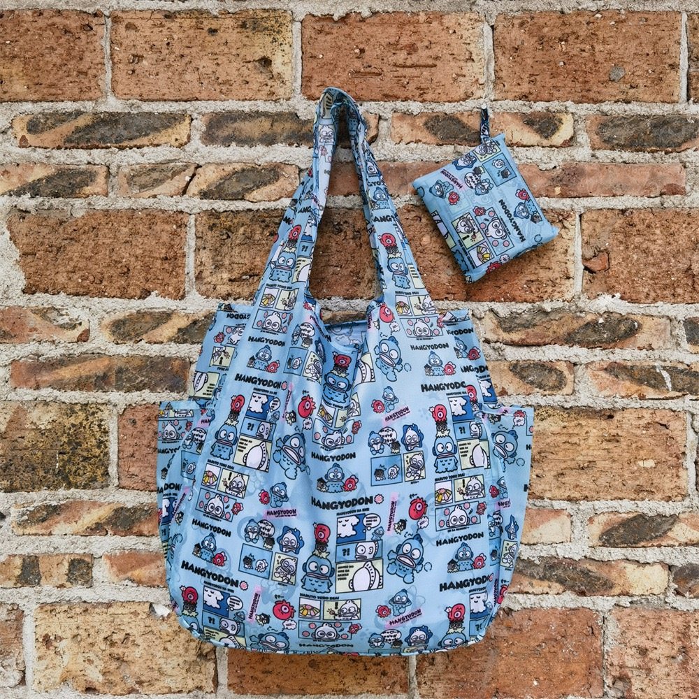 日系可爱卡通鲨鱼猫小购物袋便携可折叠布袋子购物袋子