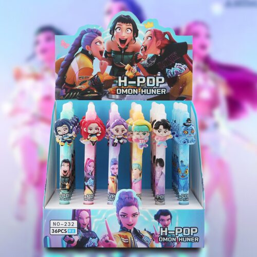 卡通猎魔女团可擦笔 创意树脂摩易擦蓝水笔POP女团小学生学习文具