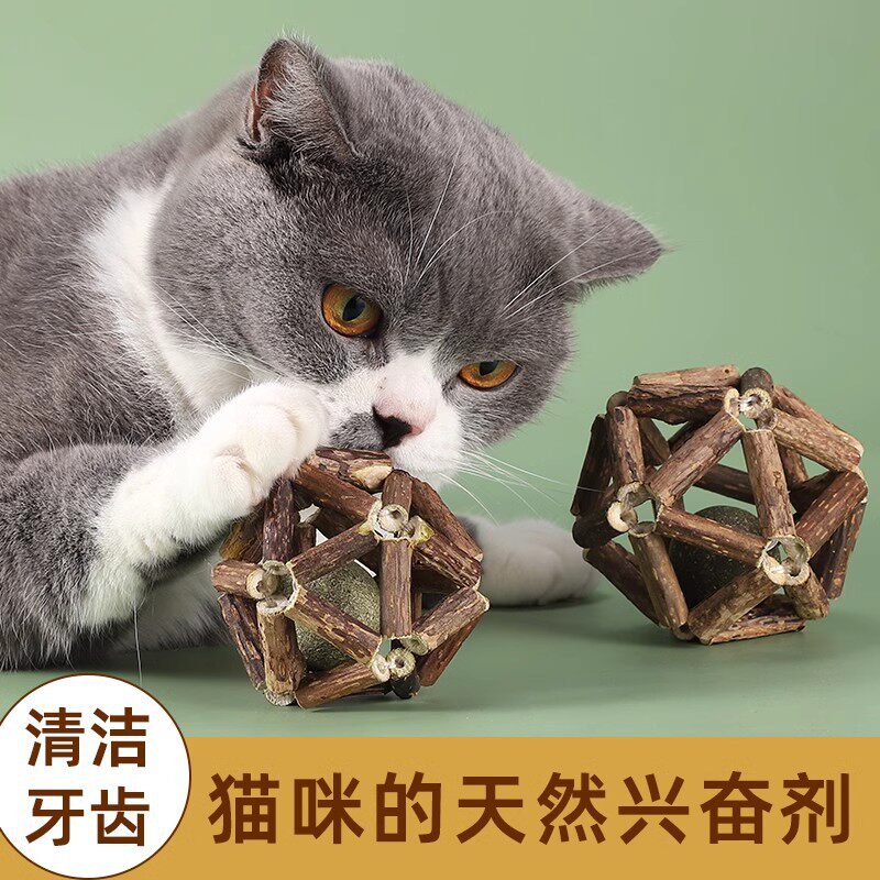 木天蓼猫薄荷逗猫棒猫玩具自嗨解闷猫草球薄荷球猫咪小猫猫磨牙棒