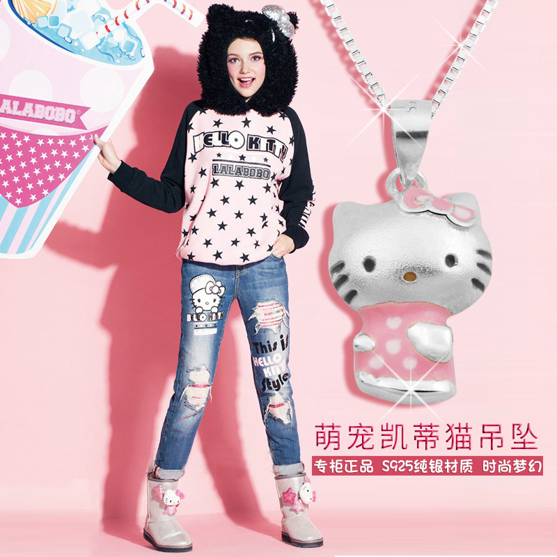 925纯银吊坠 3D硬银凯蒂猫时尚创意锁骨项链彩色hello kitty项坠|ruв категории Украшения,ювелирные изделия, кулон/кулон - от Buy2taobao.com для оказания профессиональной услуги покупки агента Taobao