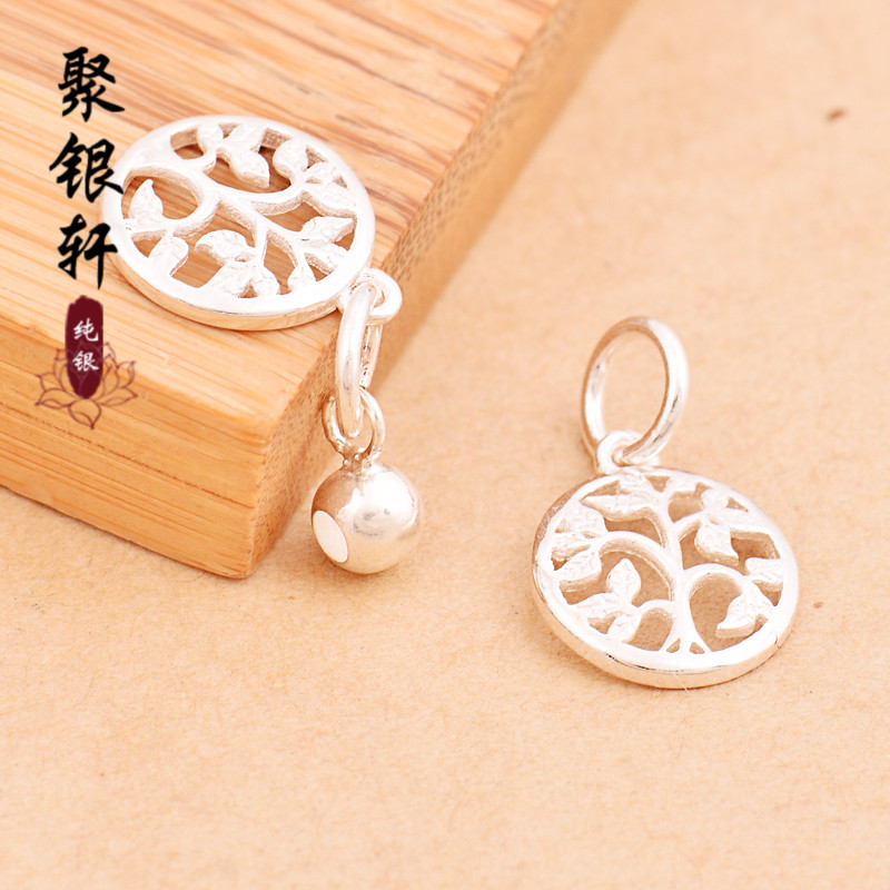纯银镂空挂件手链串珠饰品