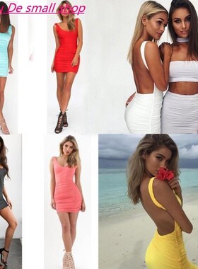 2019露背吊带连衣裙2019 open back strap dress