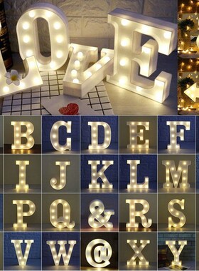 Alphabet 26 Letters Lights LED Light Up White Warm Marquee