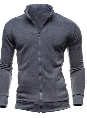 Sweater zipper collar sweater jacket men's solid color