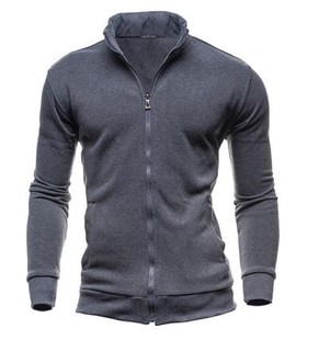 sweater jacket men Sweater solid collar color zipper