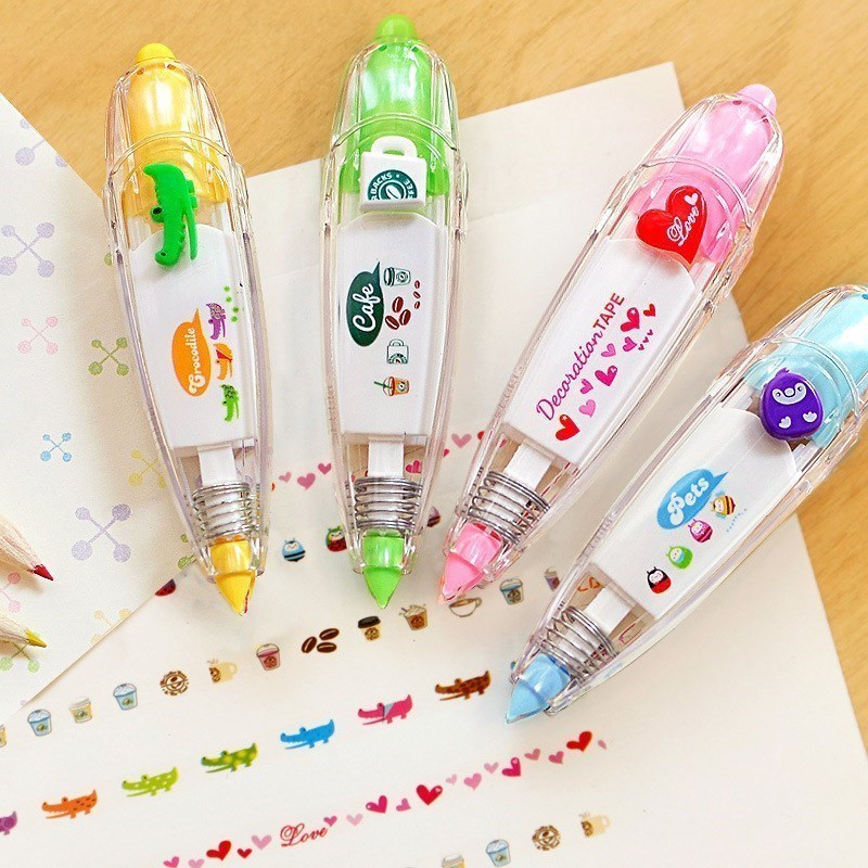 sweet floral correction tape pen sticer kid's stationery dec
