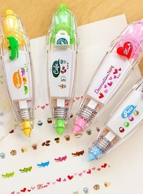 sweet floral correction tape pen sticer kid's stationery dec