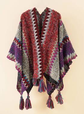 weaving fashion national women color matching tassel mixed