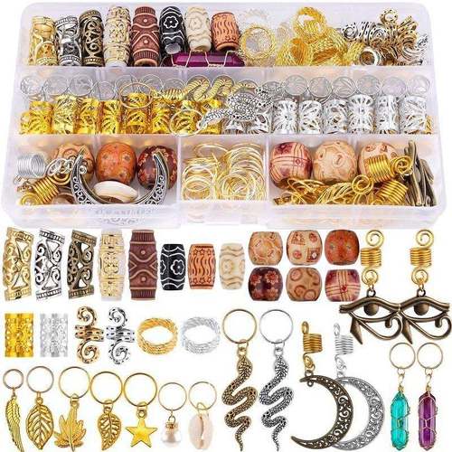 African Hair Rings Beads Cuffs Tubes Hair Braids Accessories