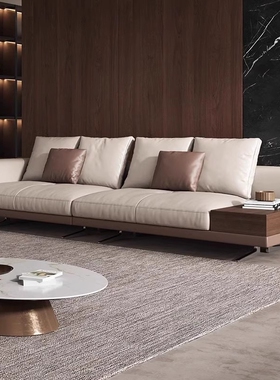 康纳利意式极简真皮沙发轻奢客厅大小户型现代简约大平层直排沙发