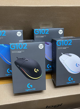 罗技g102二代鼠标电竞游戏RGB