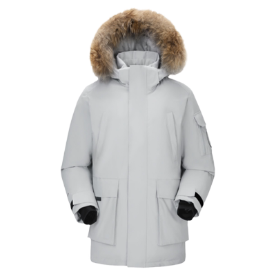 骆驼男装羽绒服男毛领