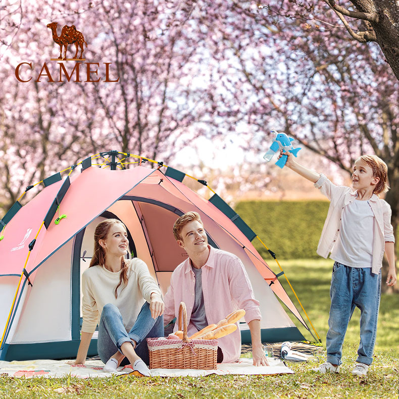 骆驼露营帐篷户外便携式折叠全自动速开野外野营野餐春游装备全套