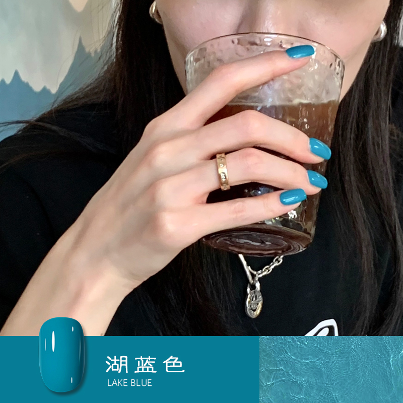 湖蓝色甲油胶 湖水蓝绿色 显白提亮肤色美甲店专用98色-78#