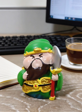 钟馗财神爷关公神仙小摆件五路财神桌面工位玄学防小人物件办公室