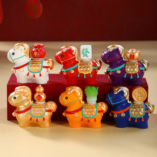 神马都有盲盒马年吉祥物唐三彩小胖马上有钱摆件洛阳文国风摆件