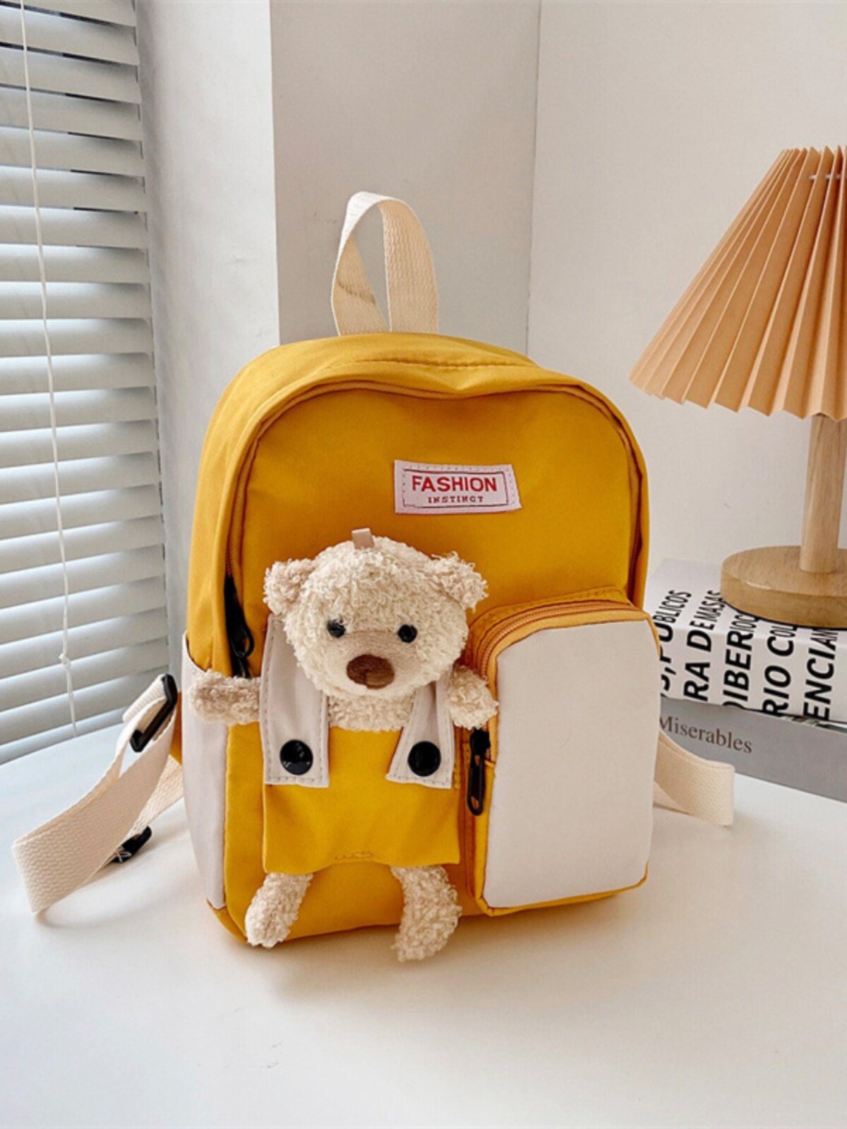 Japanese-style teddy bear plush children's backpack, trendy Korea