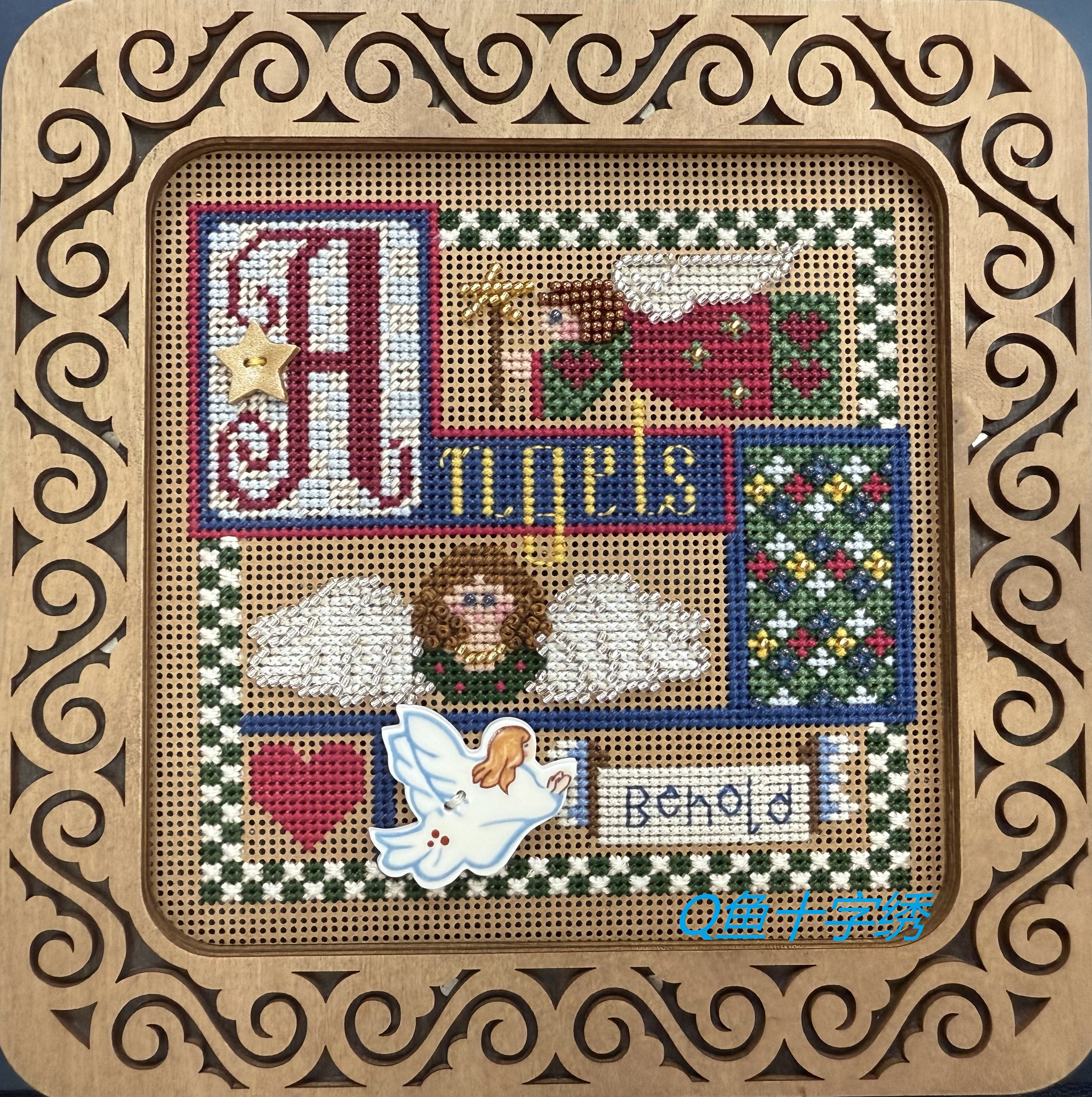 Q鱼十字绣 MHCB147  MH珠 自制陶瓷扣 纸板 现货 MQ
