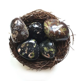 天然梅花玉原石汝阳玉碎石矿石标本摆件手把玩鱼缸花盆造景观赏石