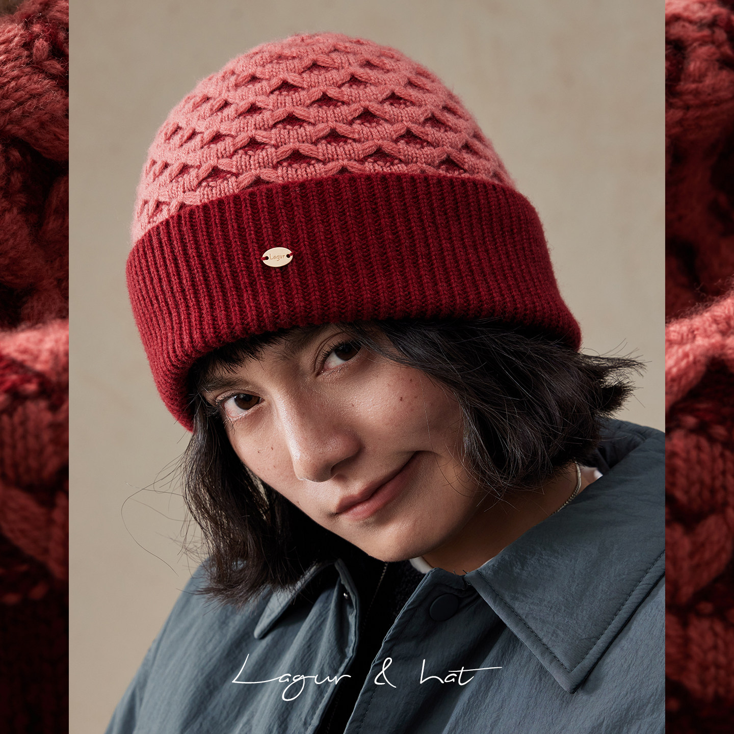 Lagur甜味莓果色~100%美利奴羊毛针织加厚保暖东北护耳毛线帽女冬,服饰配件/皮带/帽子/围巾,帽子,淘宝优惠券,粉丝福利购,淘宝优惠卷