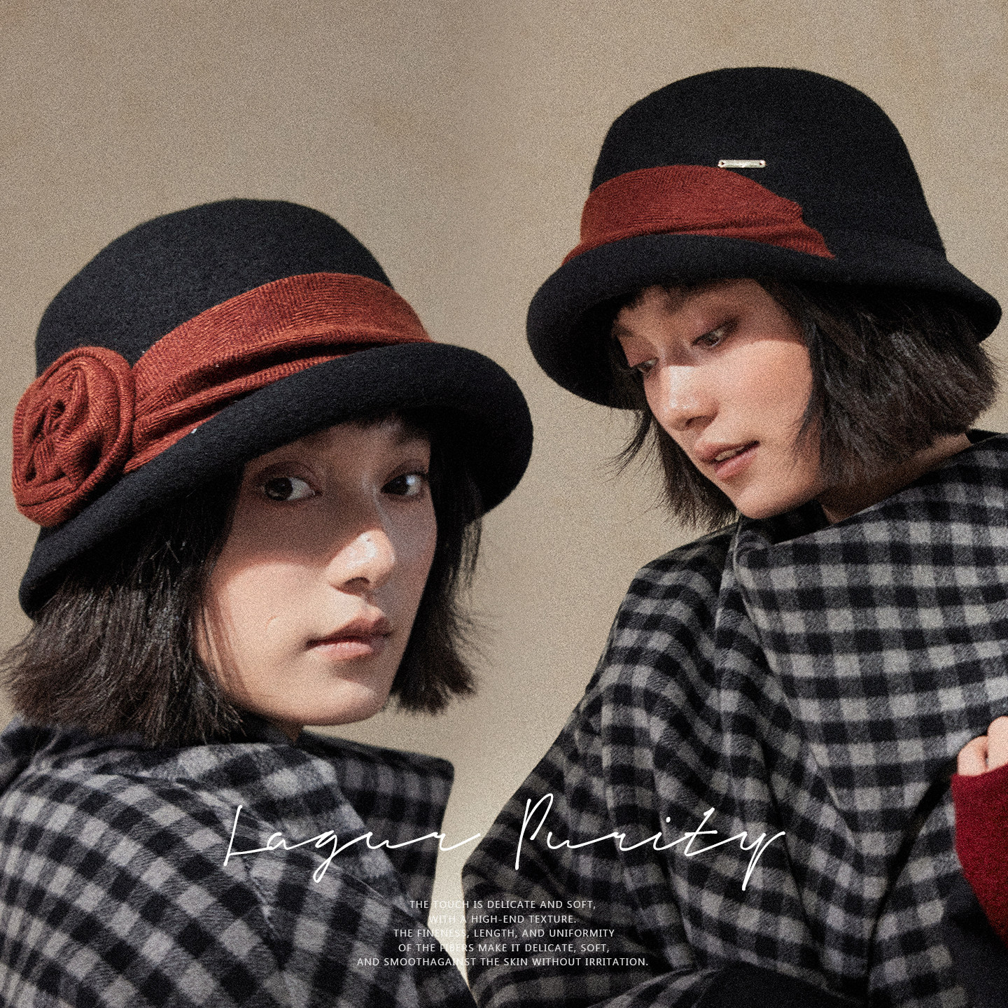 Lagur ＜北平的冬＞卷边日式花朵礼帽千金风优雅立体玫瑰渔夫帽女,服饰配件/皮带/帽子/围巾,帽子,淘宝优惠券,粉丝福利购,淘宝优惠卷