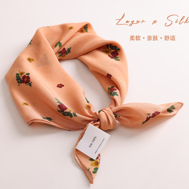 「柔软迷人」12姆米真丝双绉丝巾65方巾100%桑蚕丝领巾发带女春秋