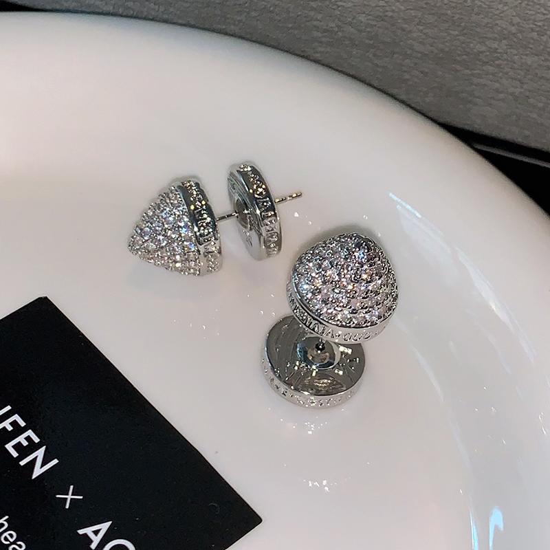 XMR欧美镶钻陀螺西太后土星耳环