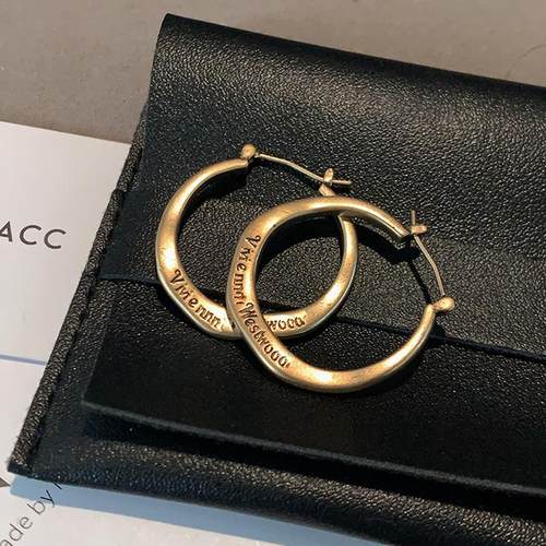 XMR欧美朋克复古西太后字母耳饰