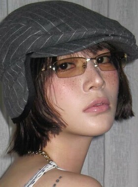 韩版Y2K老钱风金属方形半框墨镜女时髦小众街拍太阳眼镜防紫外线