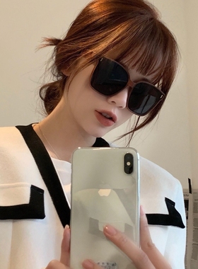 2021新款网红方框茶色女太阳眼镜