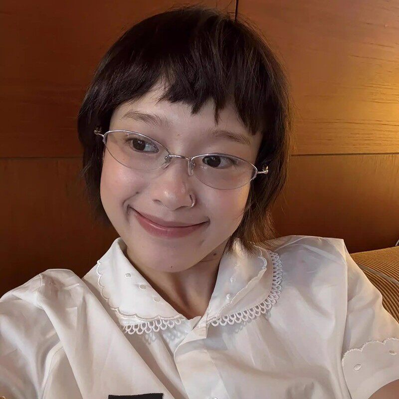 水原希子同款金属半框猫眼高智感定制成品光学镜
