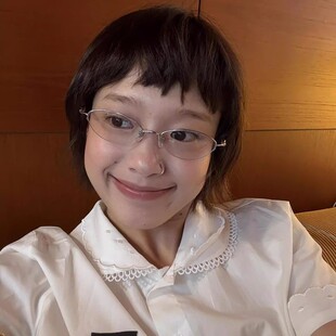 水原希子同款金属半框猫眼高智感眼镜椭圆复古减龄可配近视有度数