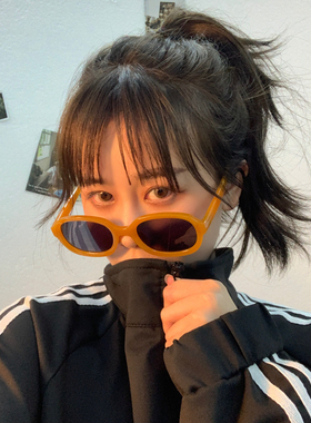 墨镜个性风橘色街拍显脸小太阳镜